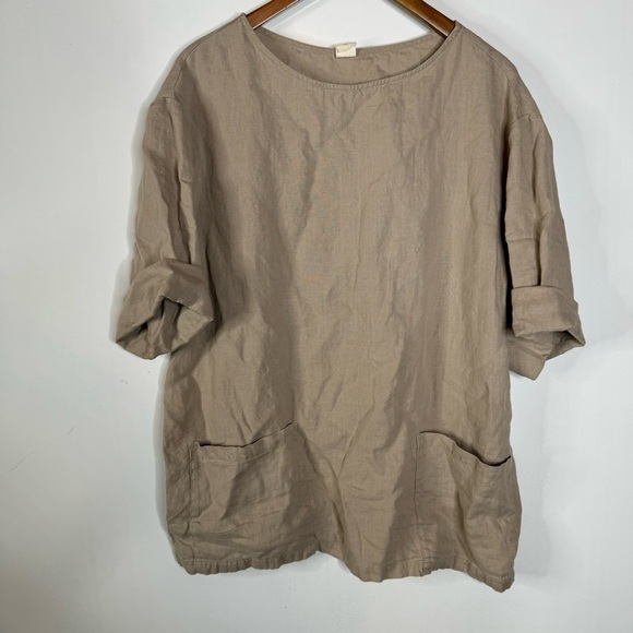 Lintico 100% Linen Loose Long Shirt Lily Size Large - Picture 2 of 4